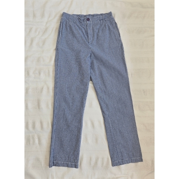 Free People Kate Plaid Straight Leg Pant Blue & White Check size Medium - Picture 9 of 16